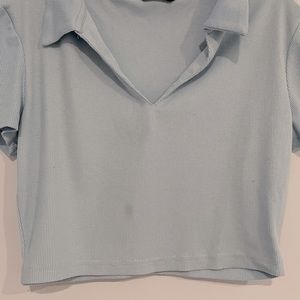 SHEIN LIGHT BLUE CROP TOP